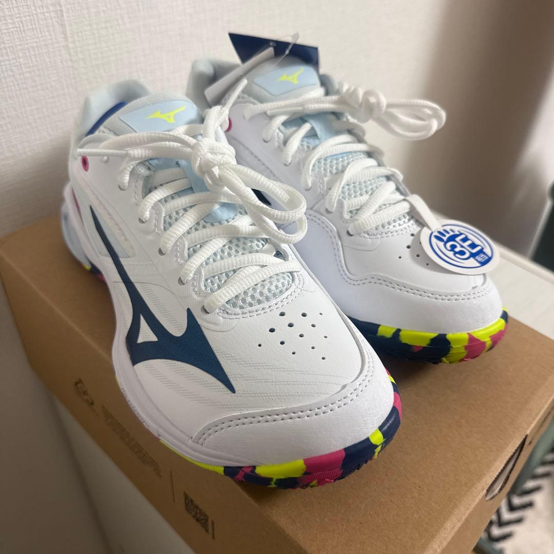 Mizuno バドミントンシューズ 3E ホワイト/ネイビー