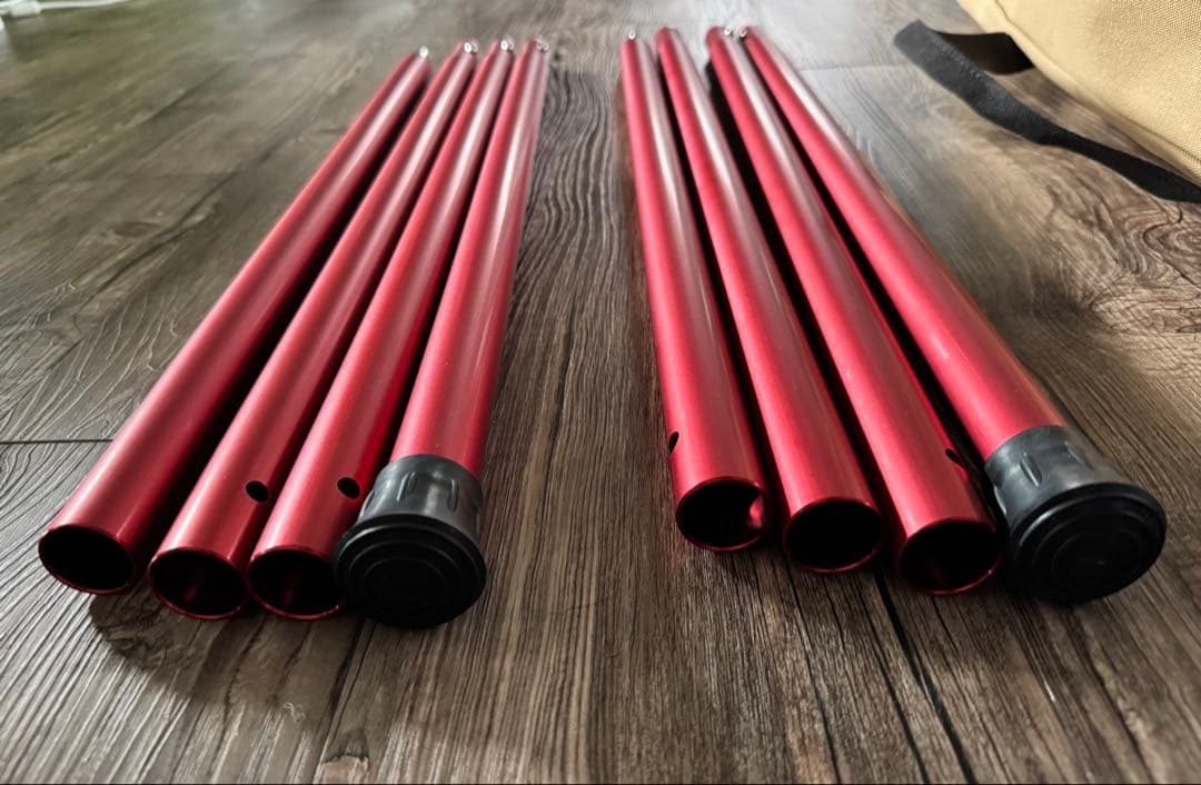 2本セット スノーピーク ウィングポール 240cm レッド 収納ケース付