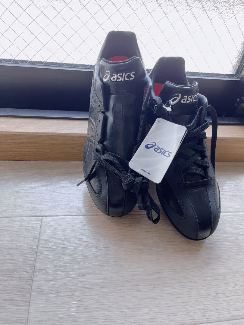 【新品】スパイクシューズ ブラック asics 野球 ソフトボール 未使用 靴