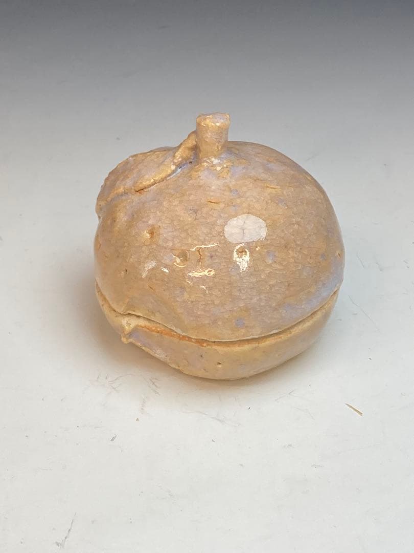 十一代 坂高麗左衛門 作 萩焼橙香合 共箱 茶道具 香道具