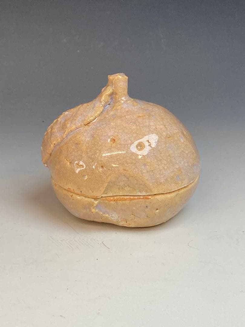 十一代 坂高麗左衛門 作 萩焼橙香合 共箱 茶道具 香道具