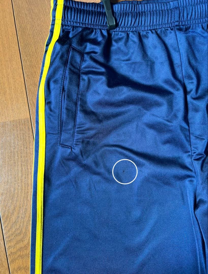 adidas ネイビー×イエロー L トラックパンツ