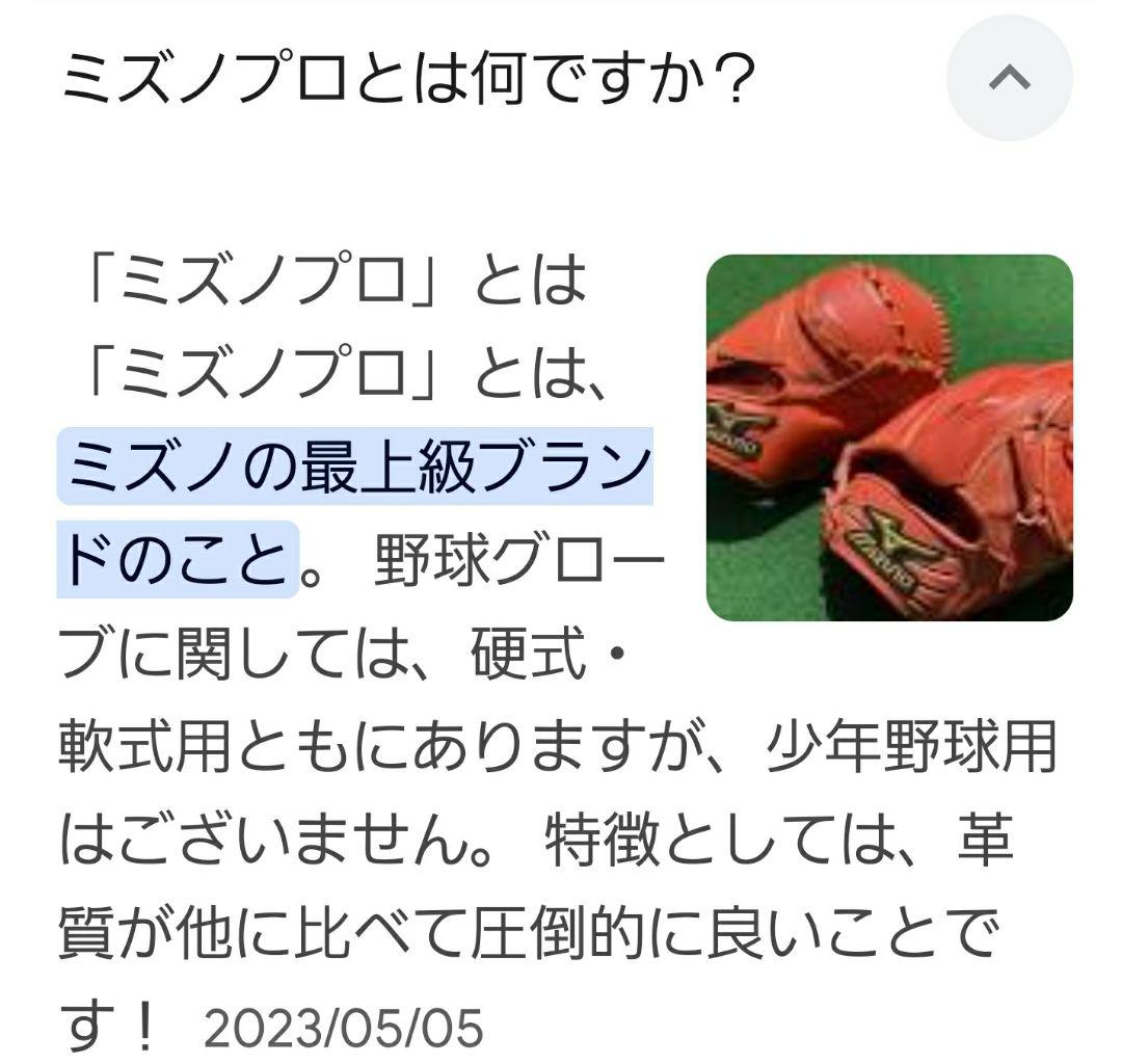 【最終値下げ】Mizuno Pro 硬式野球内野手用グローブ