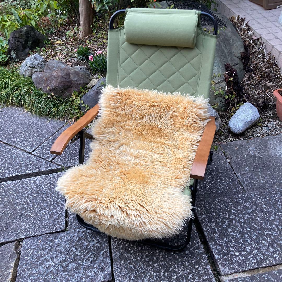 ムートン チェアカバー 2枚 キャンプ アウトドア ファー シープ レザー ラグ