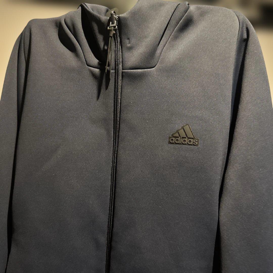 adidas フルジップジャケット ネイビー　大きいサイズ　L L ジャージ