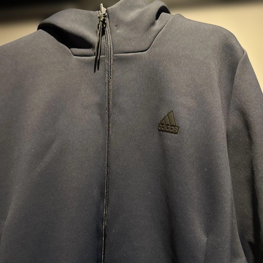 adidas フルジップジャケット ネイビー　大きいサイズ　L L ジャージ