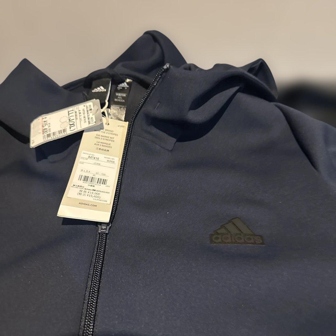 adidas フルジップジャケット ネイビー　大きいサイズ　L L ジャージ
