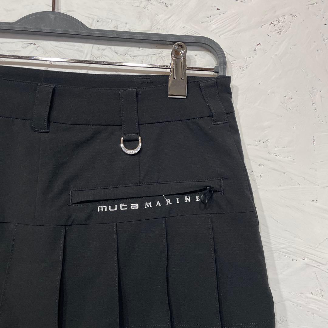 ゴルフウェア【muta MARINE】バックプリーツミニスカート　黒　3