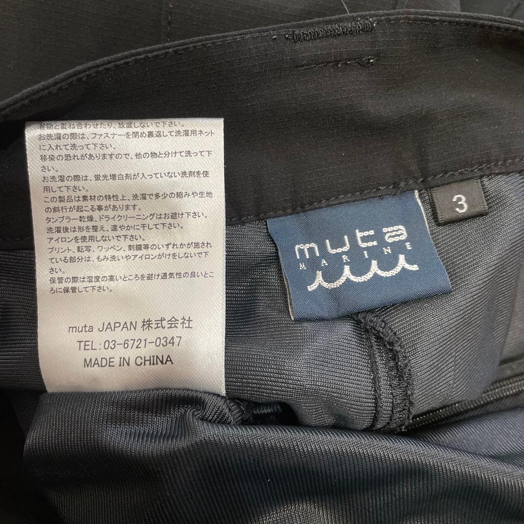 ゴルフウェア【muta MARINE】バックプリーツミニスカート　黒　3