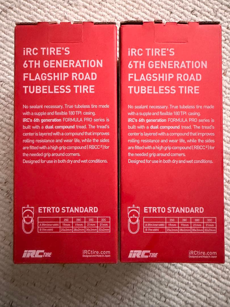 IRC FORMULA PRO 700 x 28C チューブレスタイヤ