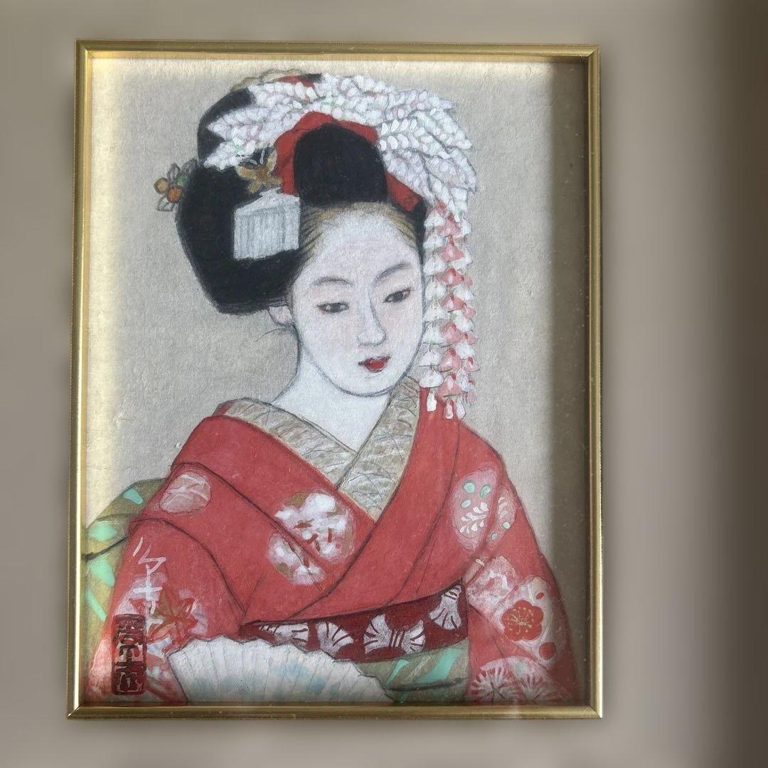 【真作】鈴木常夫　舞妓　芸者