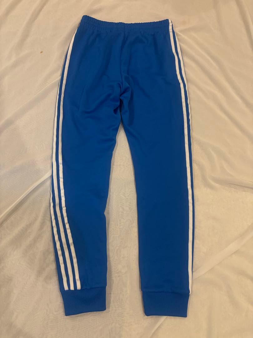 adidas トラックパンツ 青 サイドストライプ　ジャージ　アディダス