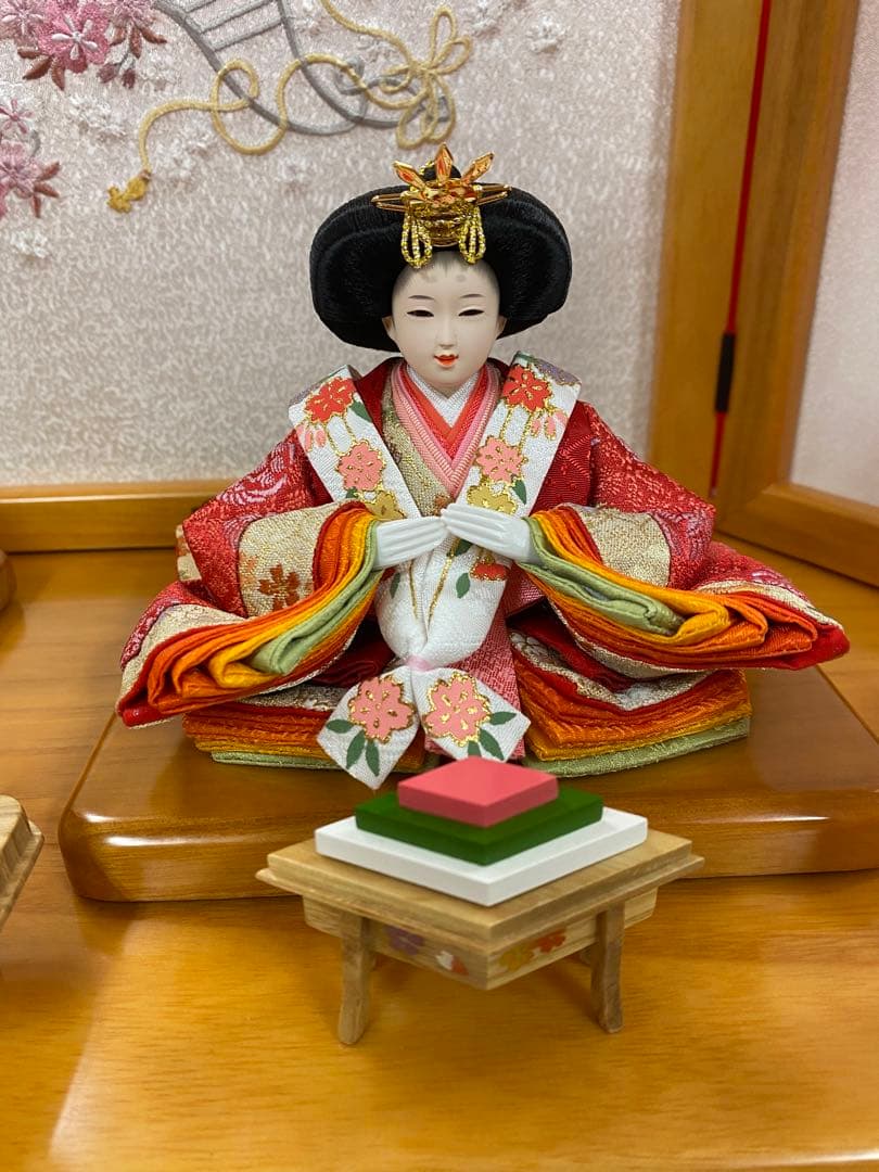 東京久月　親王五人飾り収納用三段セット・頭：梛葉　作・アウトレット商品