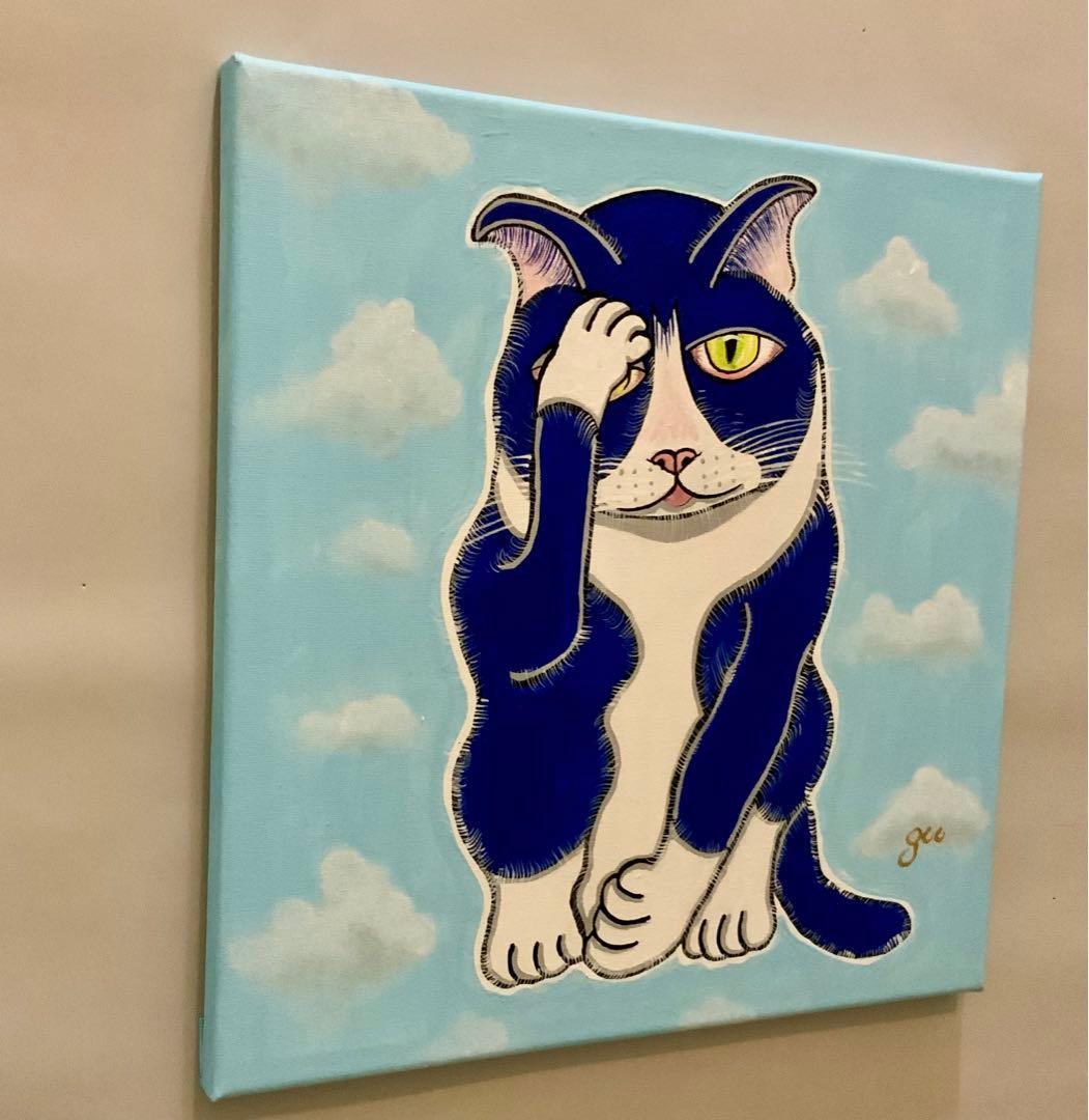各種公募展入選作家による現代アート作品　『ブルーキャット　NO.4 』