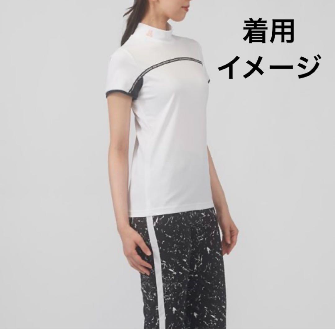 ランバン　ゴルフ　モックネック　白　黒　オレンジ　春夏　レディースＬ　極美品