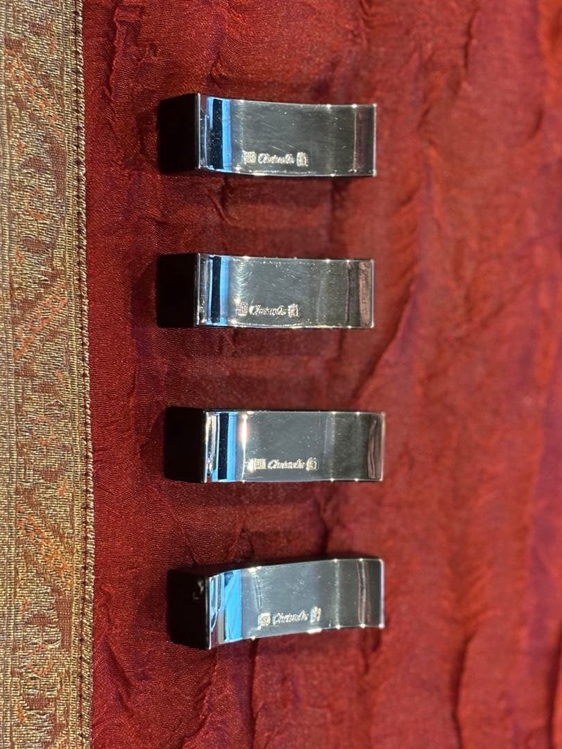 新品　クリストフル Christofle 箸・ナイフレスト 4個セット 銀食器