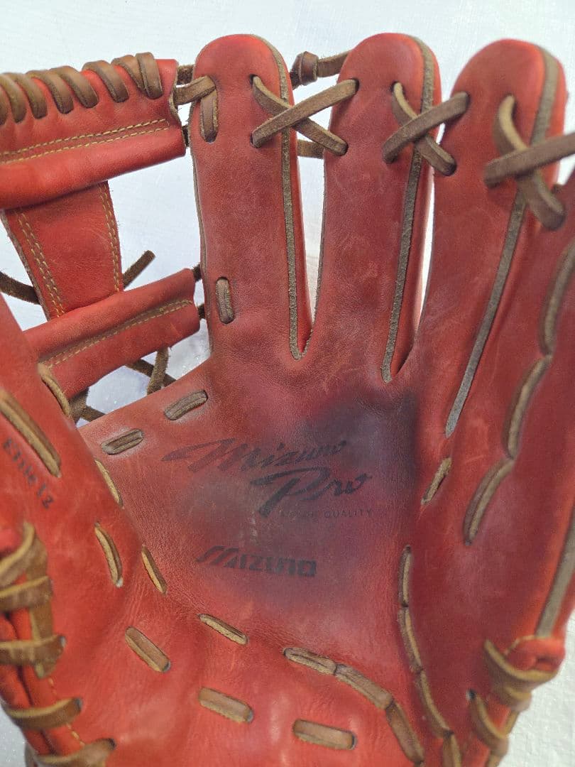 ミズノプロ 軟式グローブ 内野手用　 レッド　 スプレンディッドオレンジ