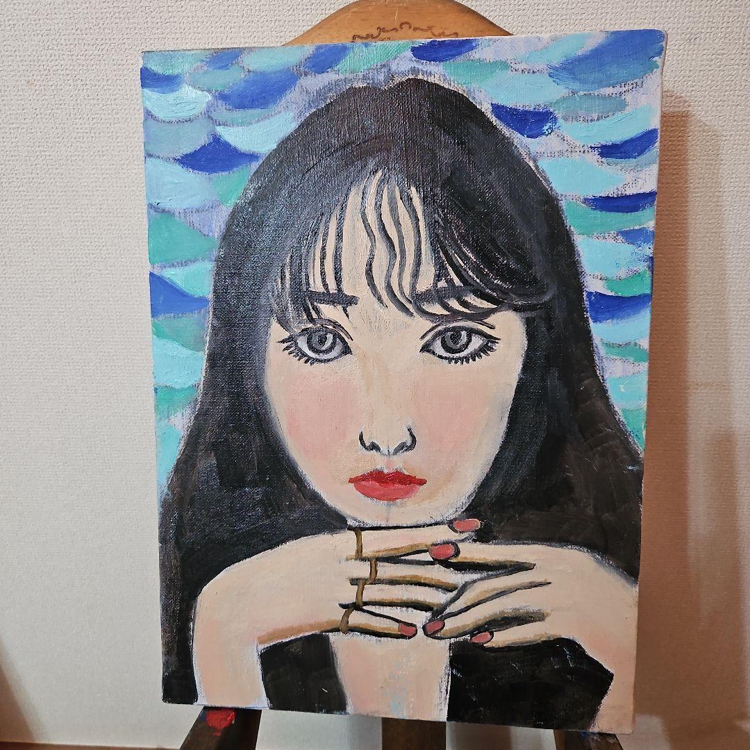女性の 油絵　人魚姫