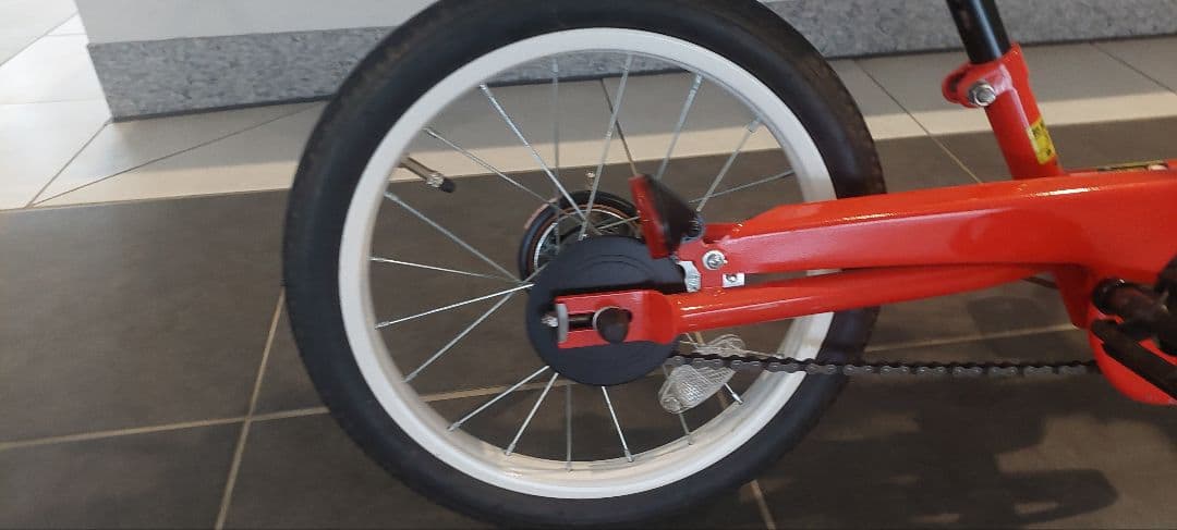 美品★ピープル子供用自転車 16インチレッド、ベージュバスケット付き