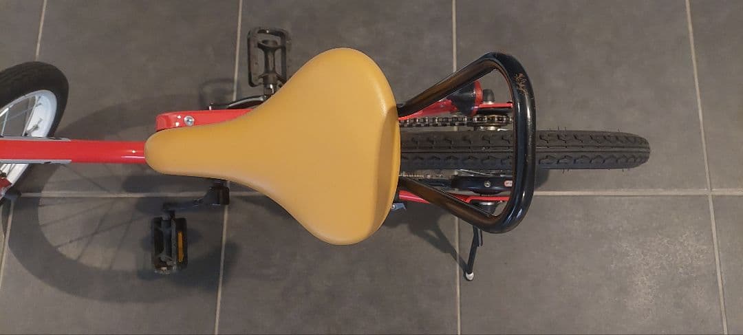 美品★ピープル子供用自転車 16インチレッド、ベージュバスケット付き