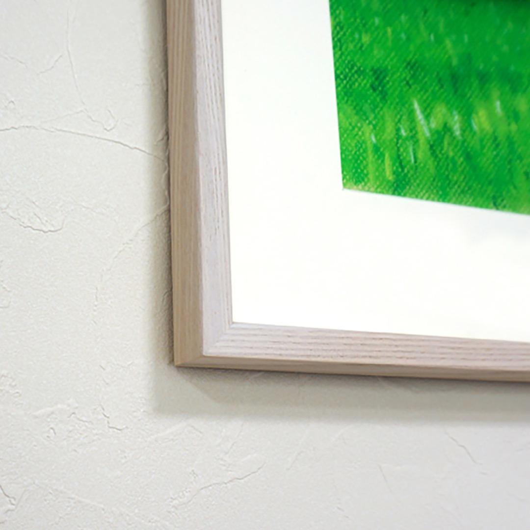 パステル画（原画）河のある風景。