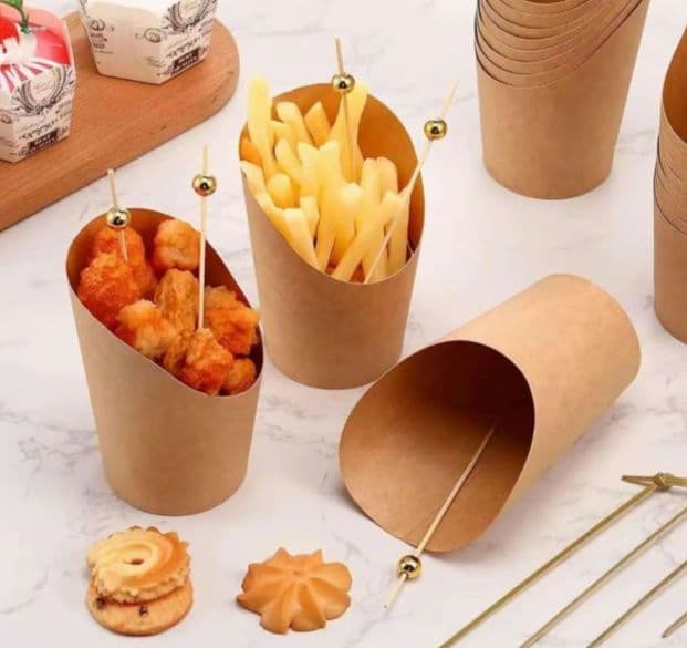 【1000個】 食品容器 ポテトカップ クラフト紙 紙コップ 使い捨て