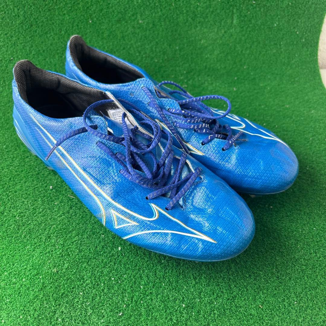 青 ミズノ アルファ JAPAN 26cm サッカーシューズ・スパイク