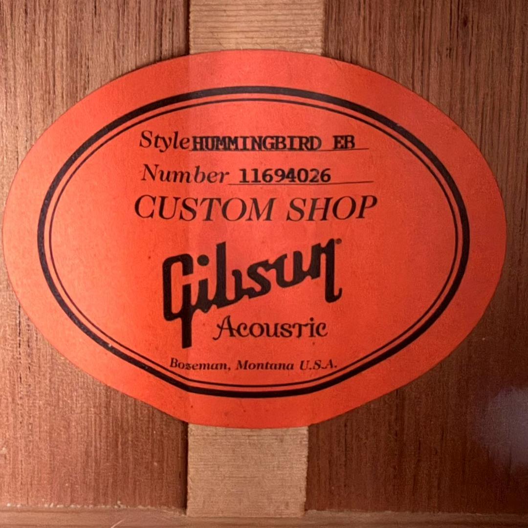 要コメント・現物確認可・Gibson ハミングバード EB 黒 カスタムショップ