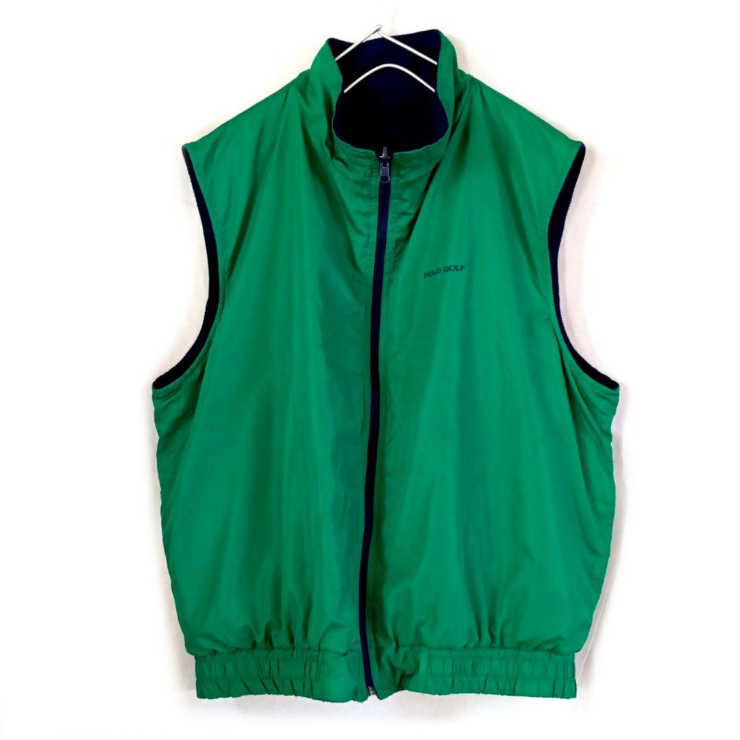 美品◆POLO GOLF ポロゴルフ リバーシブルベスト XL USA フリース