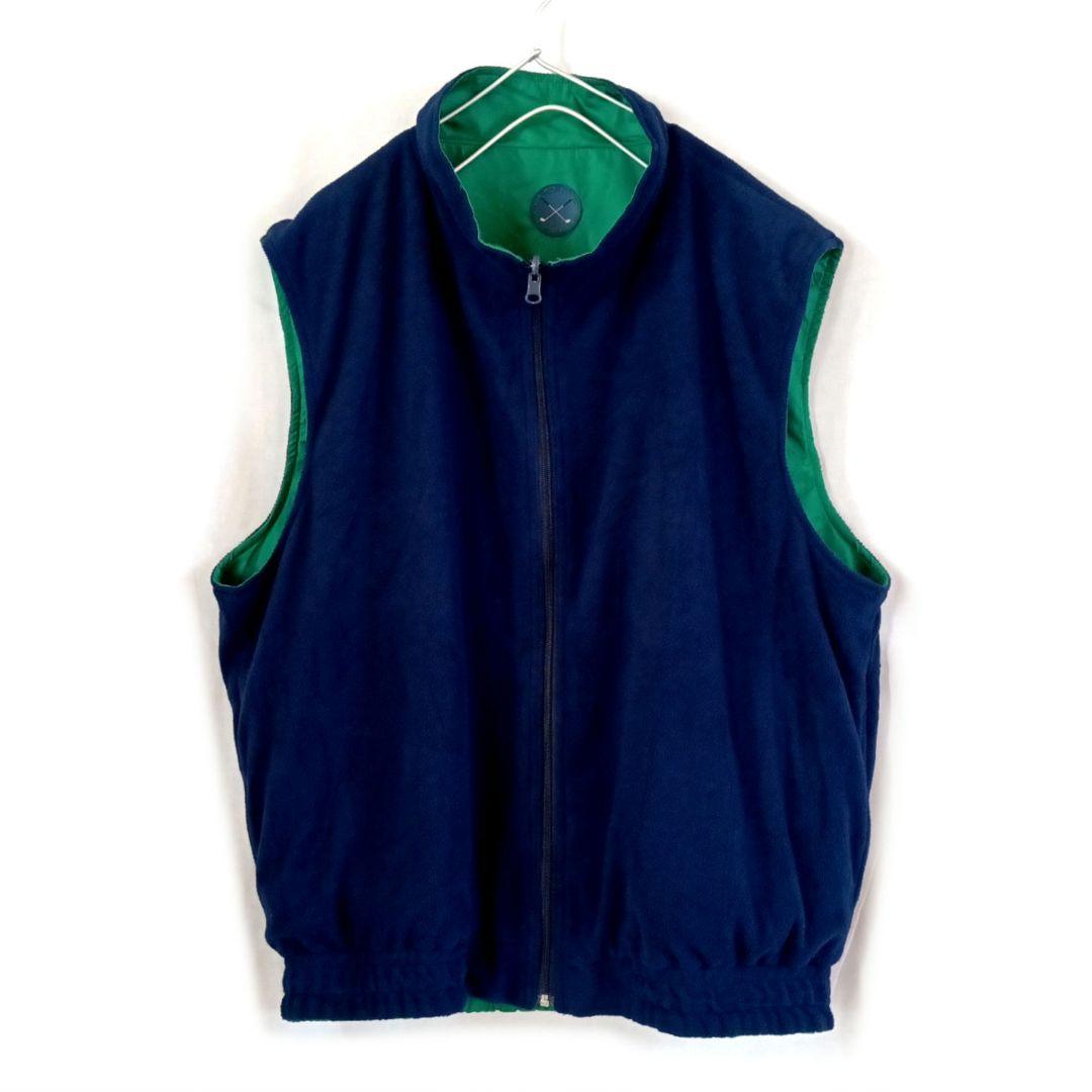 美品◆POLO GOLF ポロゴルフ リバーシブルベスト XL USA フリース