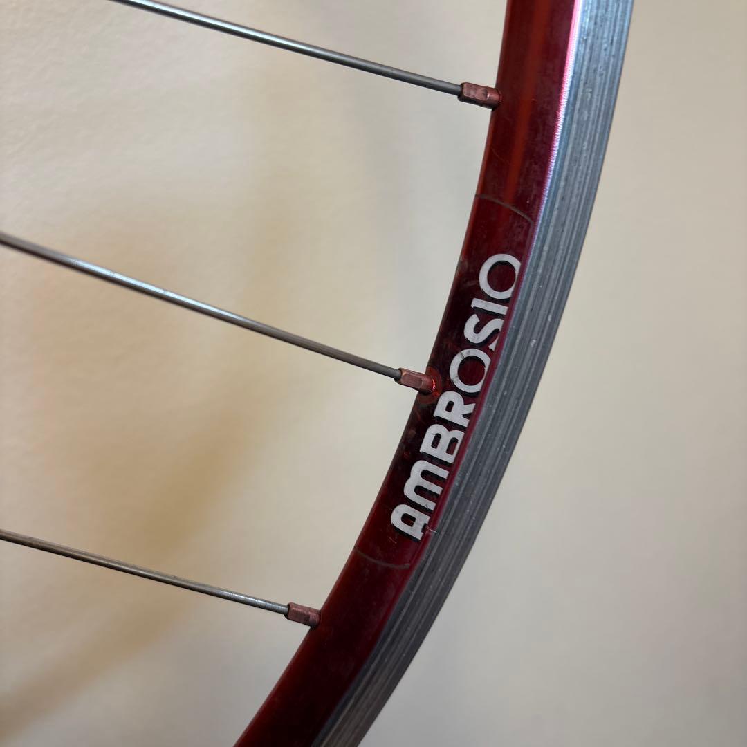 AMBROSIO(made in ITARY)赤リムシングルスピード前後セット
