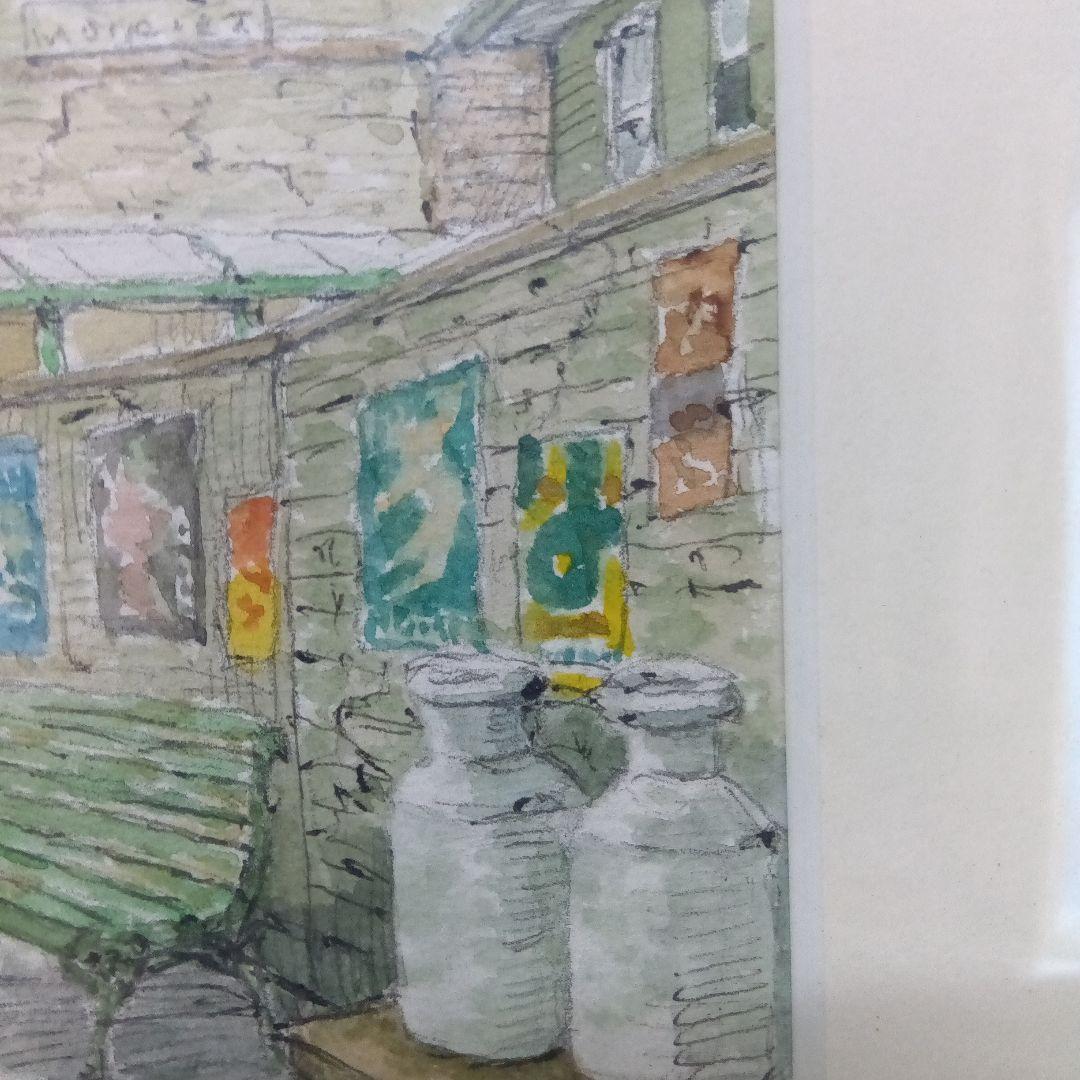 イギリス駅風景　 水彩画