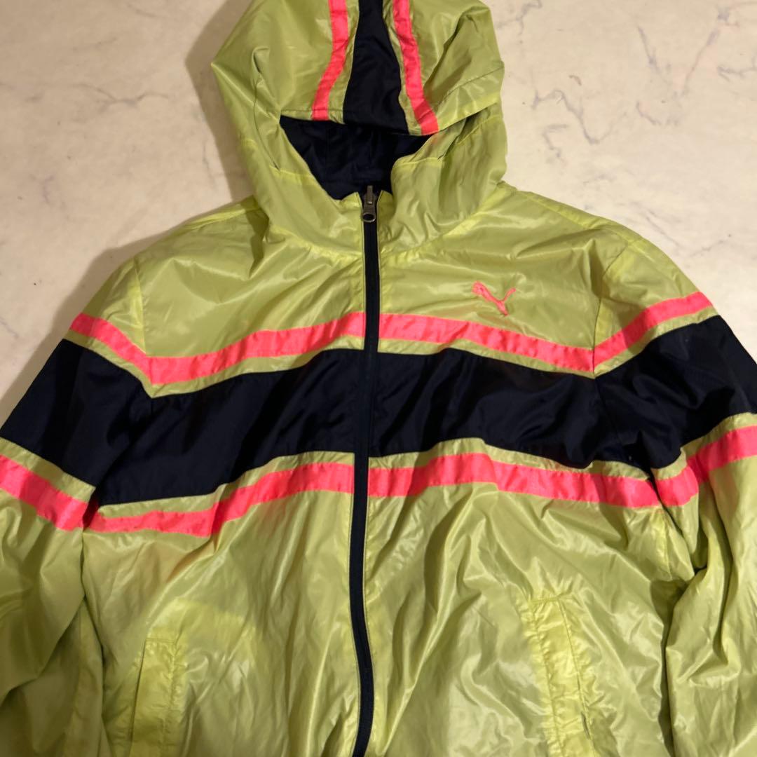 【新品】PUMA リバーシブルマウンテンパーカー M 腕ストライプ／ボーダー