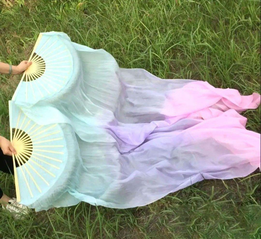 天女 100%シルク ファンベール ベリーダンス 衣装 扇子 Fan Veil