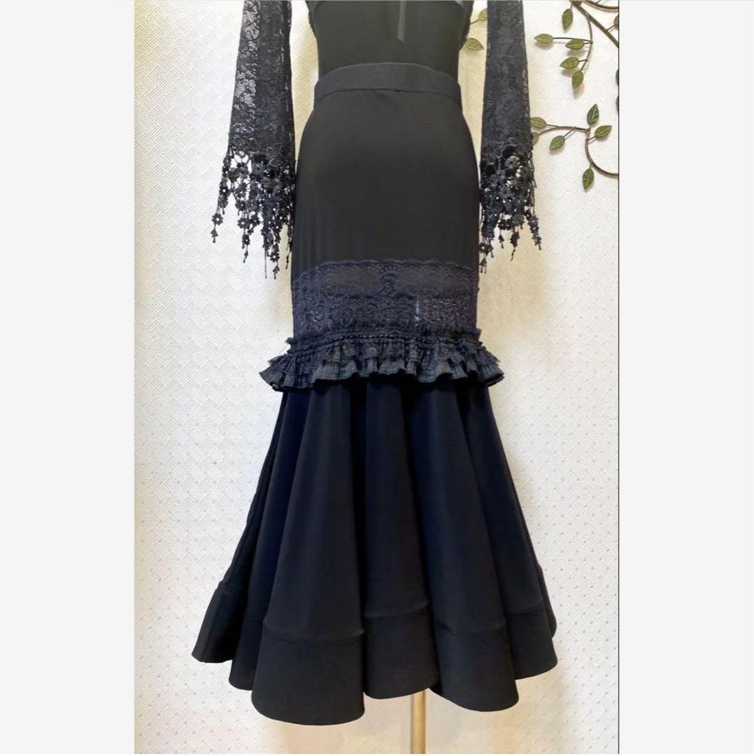 社交ダンス★新品★レッスンウェア★レオタード★スカート★ベルト★セット★レース