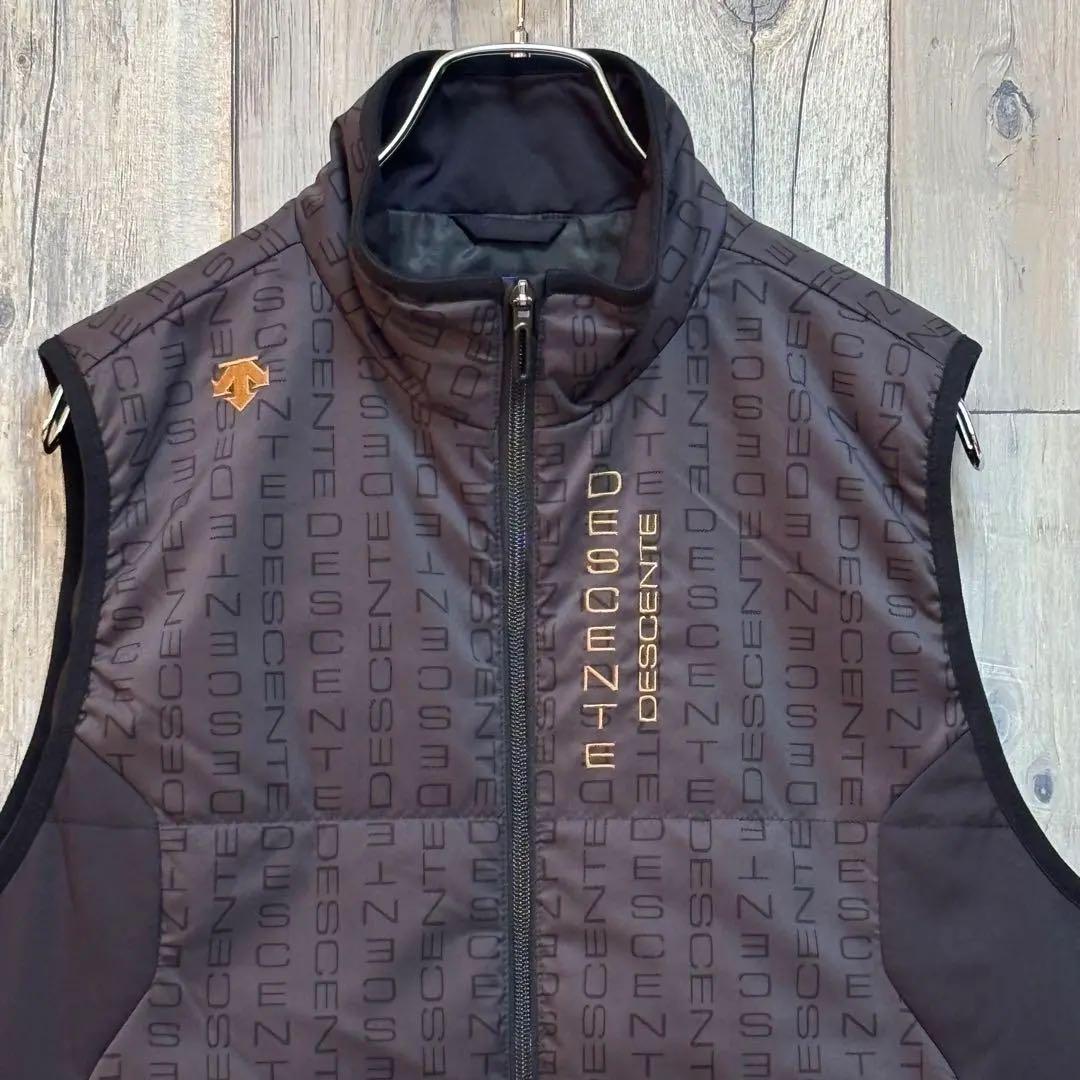 デサント　DESCENTE GOLF 中綿　ベスト 総柄　ジップアップ　M