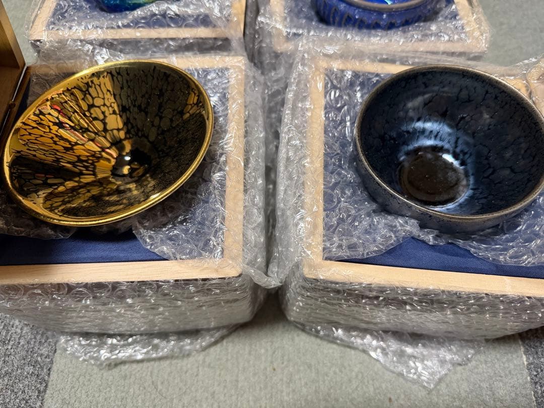 天目　中国陶磁器茶碗　4個セット