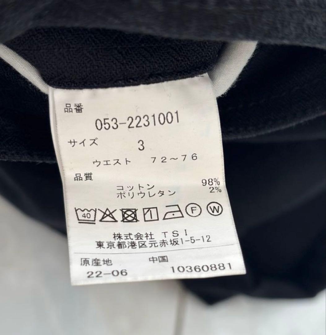 美品PEARLY GATES ゴルフパンツ　3 デニム風　ブラック×ホワイト
