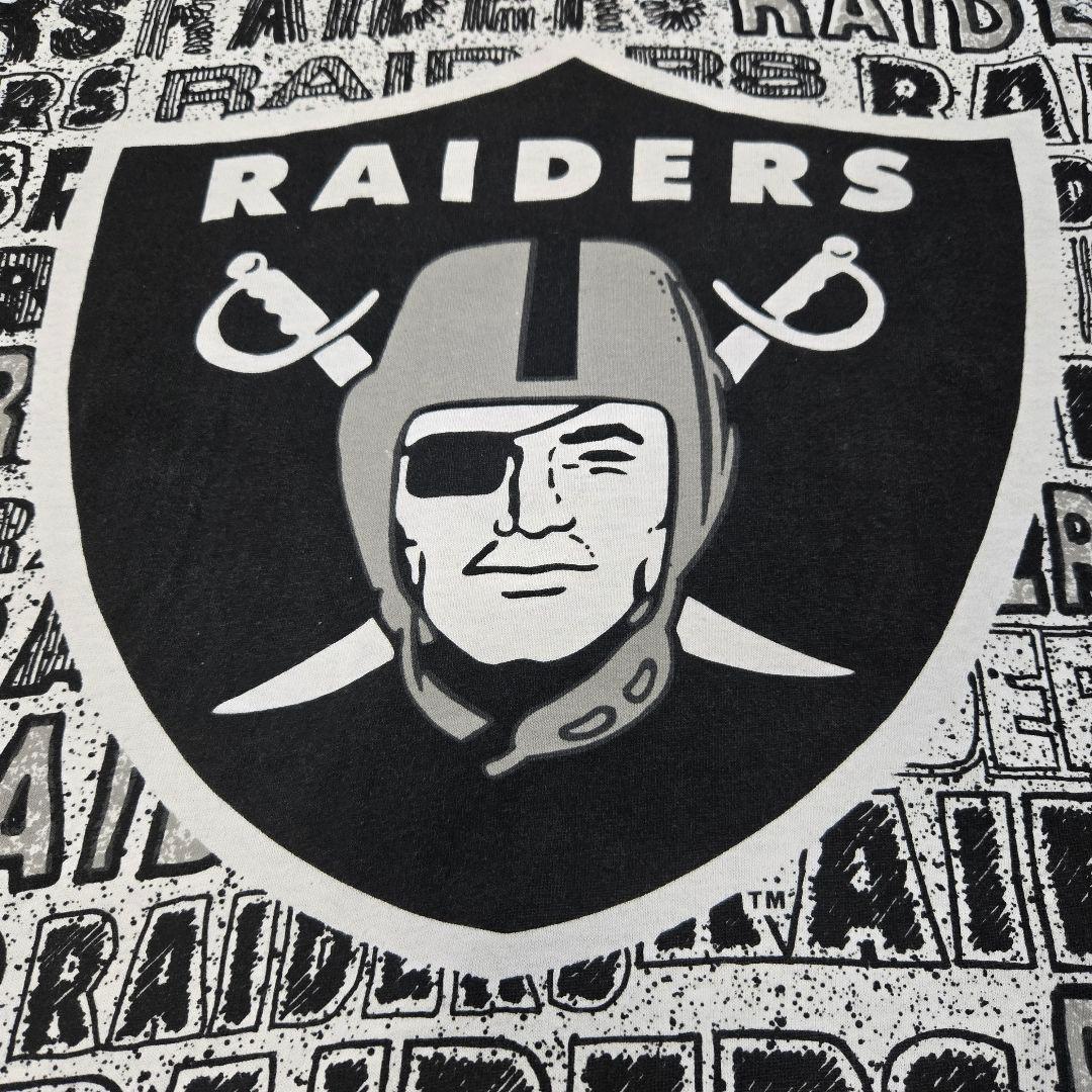 USA製 90sレイダース全面総柄ビッグプリントTシャツ　Raiders