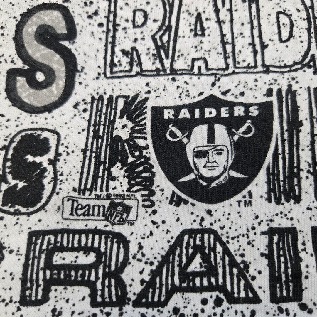 USA製 90sレイダース全面総柄ビッグプリントTシャツ　Raiders