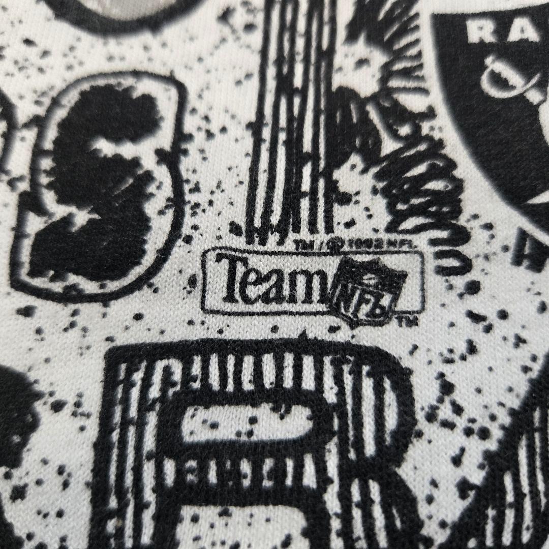 USA製 90sレイダース全面総柄ビッグプリントTシャツ　Raiders