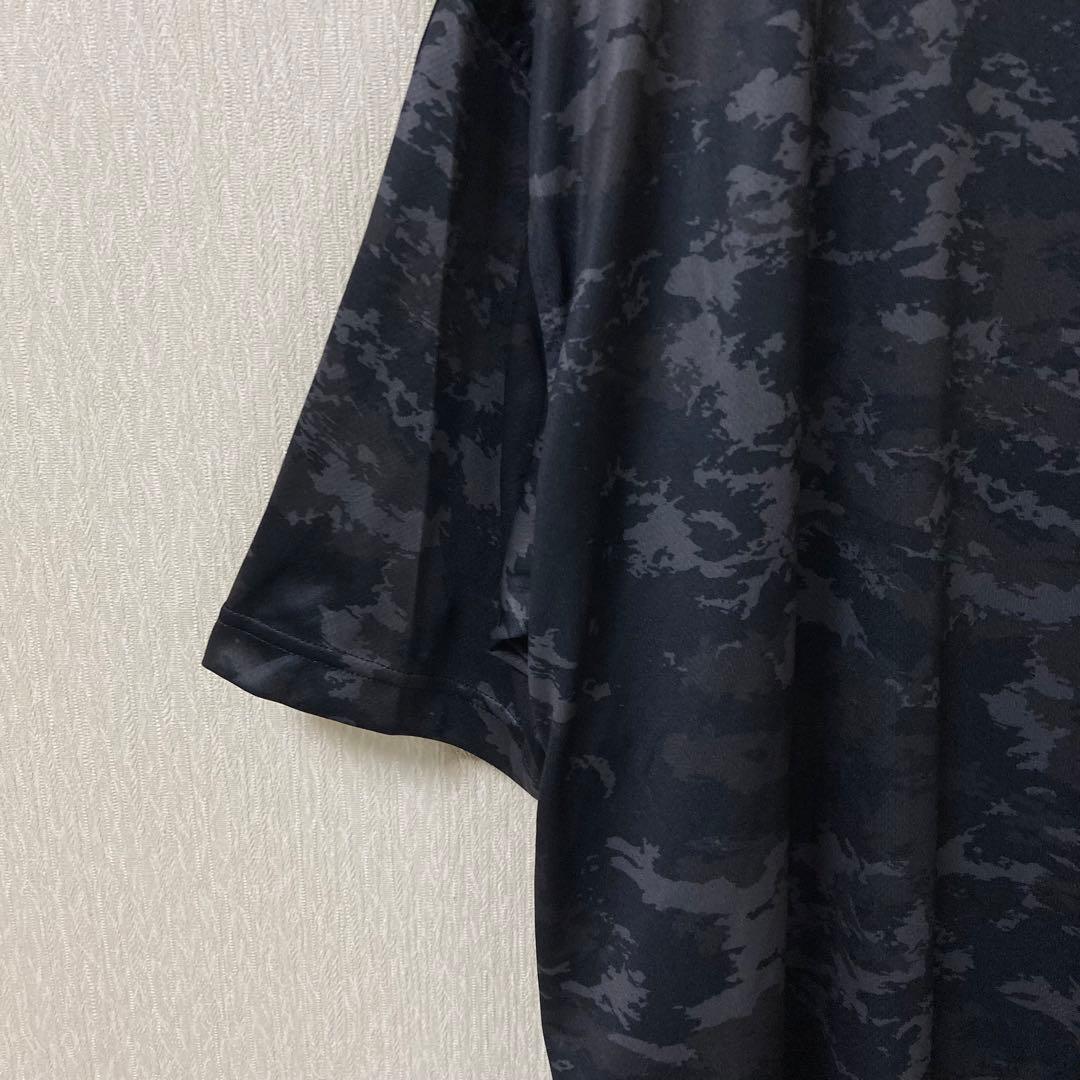 【美品】SY32 ポロシャツ カモ 切替 大きいサイズ 速乾 ブラック XXL
