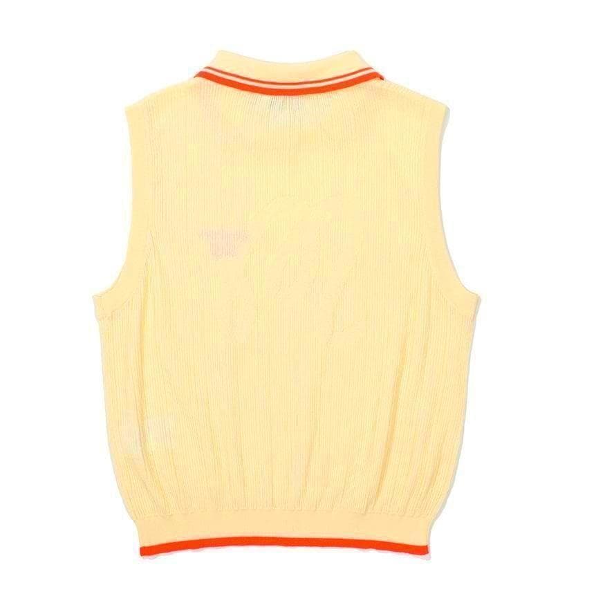 黄色L マルボンゴルフ ニット ノースリーブ Malbon Golf ベスト