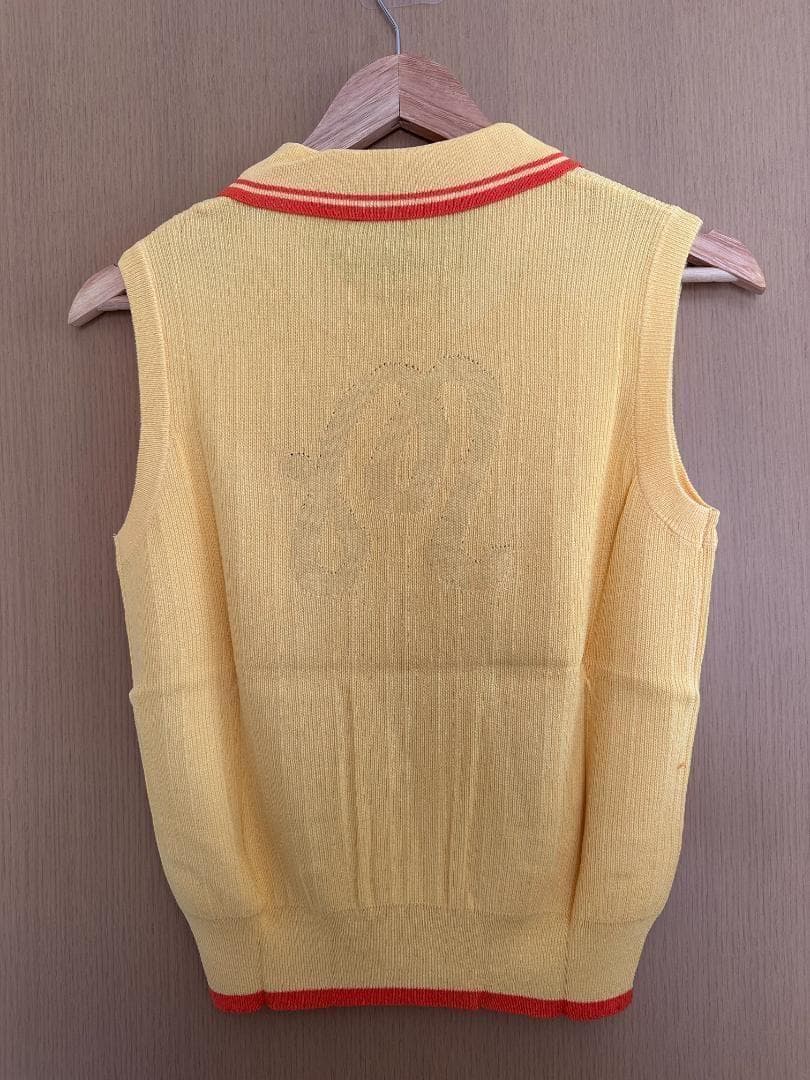 黄色L マルボンゴルフ ニット ノースリーブ Malbon Golf ベスト