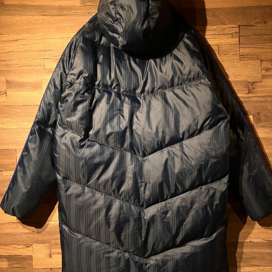 adidas　アディダス　ベンチコート　ダウン80%　紺/青　サイズL