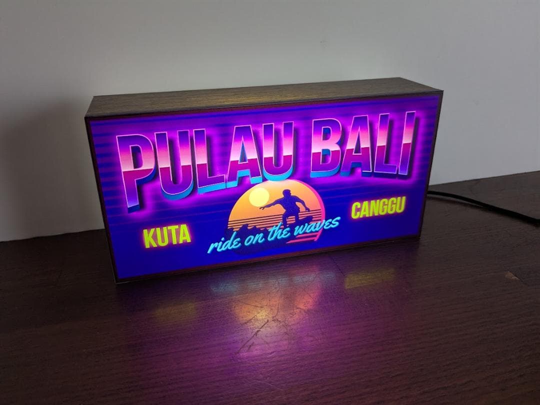 バリ バリ島 クタ チャングー サーフィン 証明 看板 置物 雑貨 ライトBOX