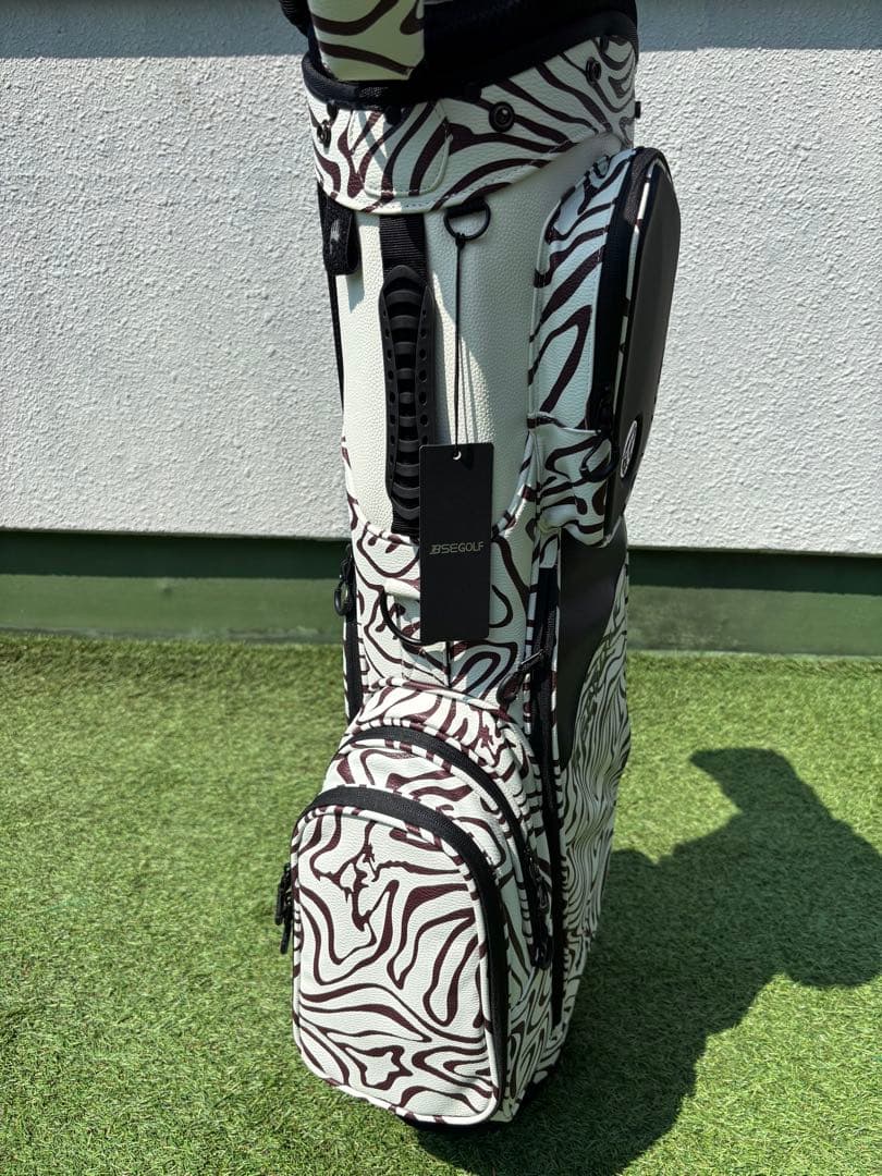 BSEGOLF スタンドキャディバッグ　新品　ゴルフバッグ　アニマル　ゼブラ　白