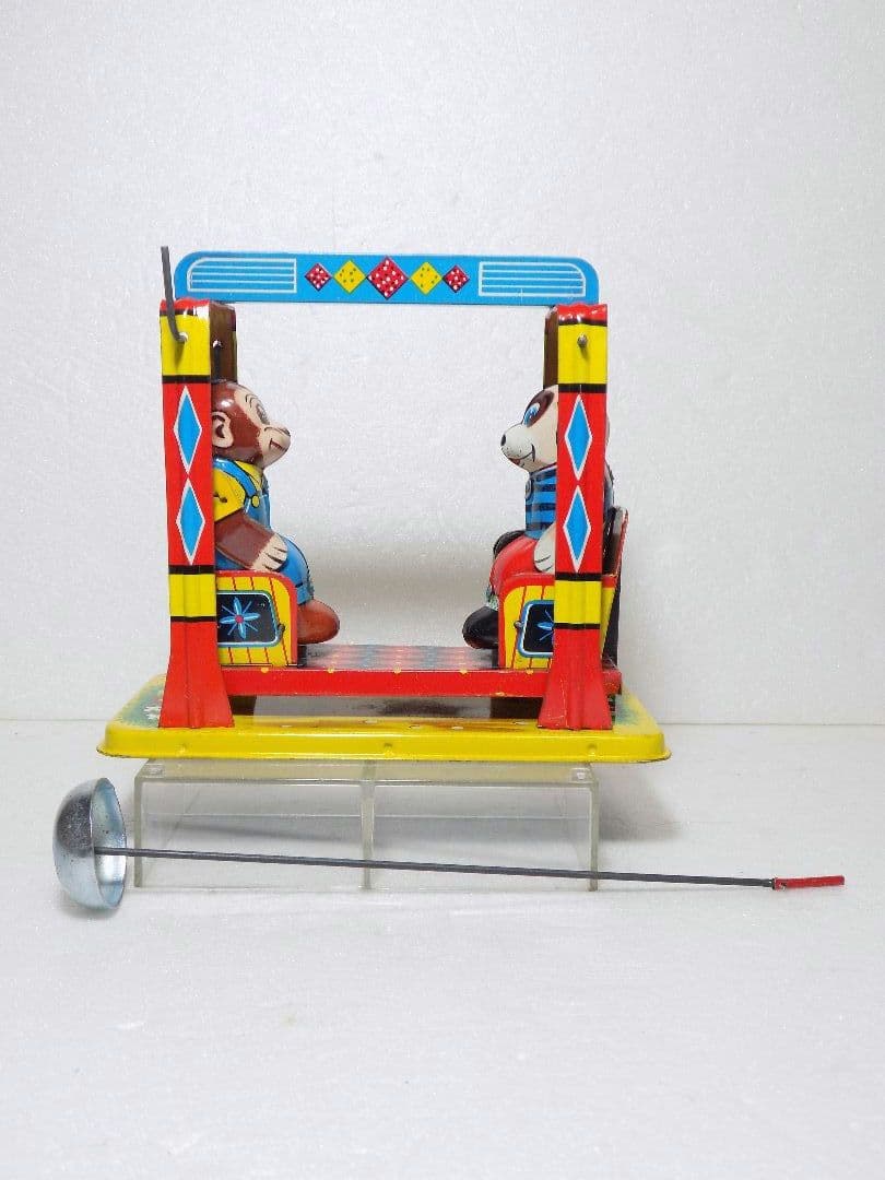希少米屋ブリキ　ゼンマイ【PLAYFUL ANIMAL SWING】動作品
