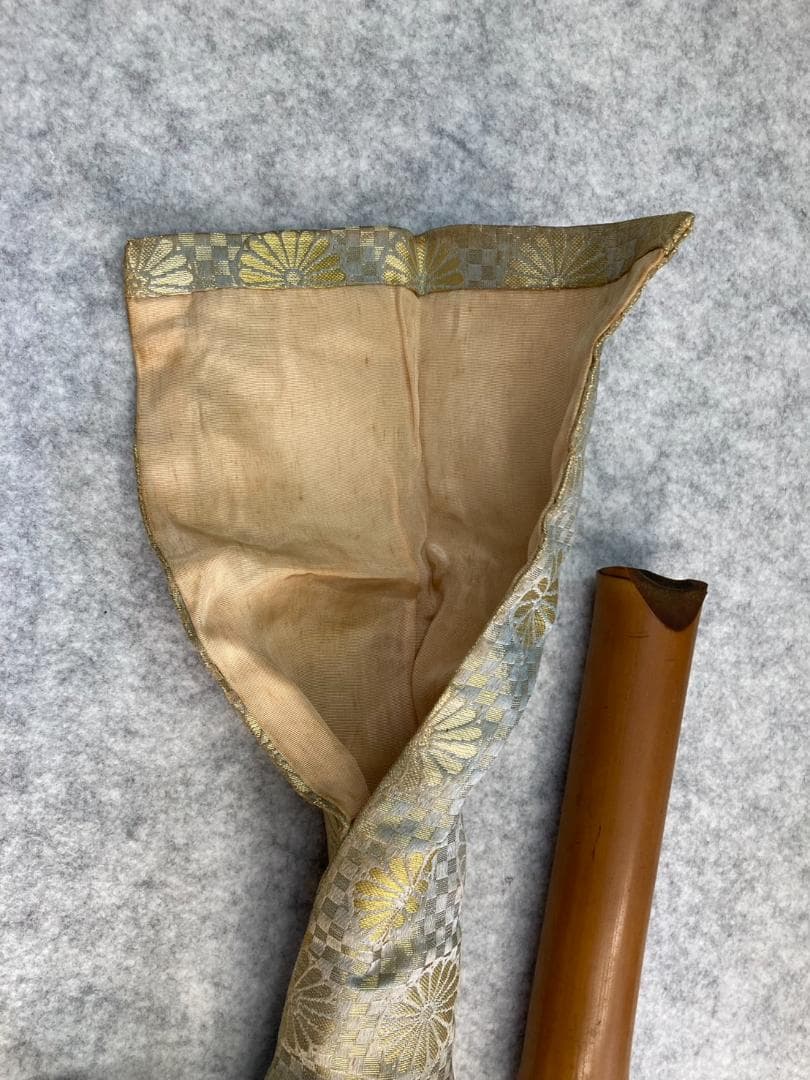 尺八 竹製 5穴 菊の御紋ケース付き