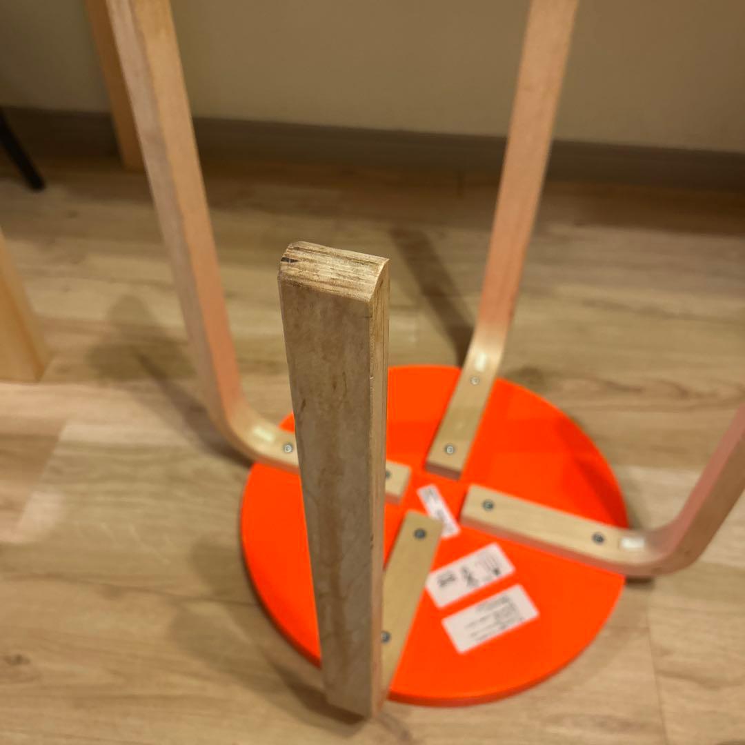 廃盤　イケア　超希少　蛍光色　オレンジ　スツール　IKEA 椅子　チェア　家具